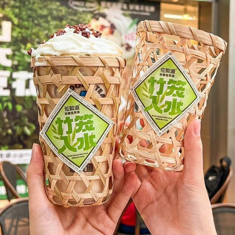 Бамбуковая трубка из бамбука, чашка для чая с молоком, специальная бамбуковая корзина ручной работы, корзина для чая с молоком, пустая бамбуковая чашка для чая с молоком, интернет-знаменитость, проверка