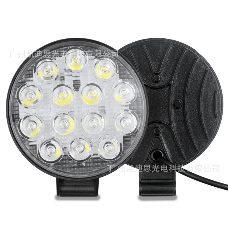 Coche LED luz de trabajo redonda 14 luz 42w lámpara auxiliar Modificación de ingeniería faro proyector faro