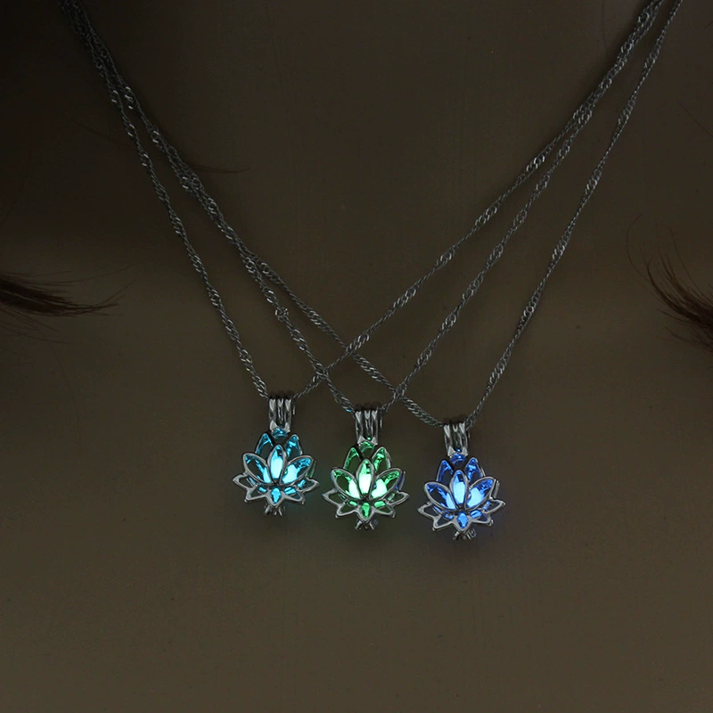 Серебряное ожерелье Nooxian Lotus Flower Pearl Pendant Necklace — европейский стиль, простой элегантный, универсальный городской стиль