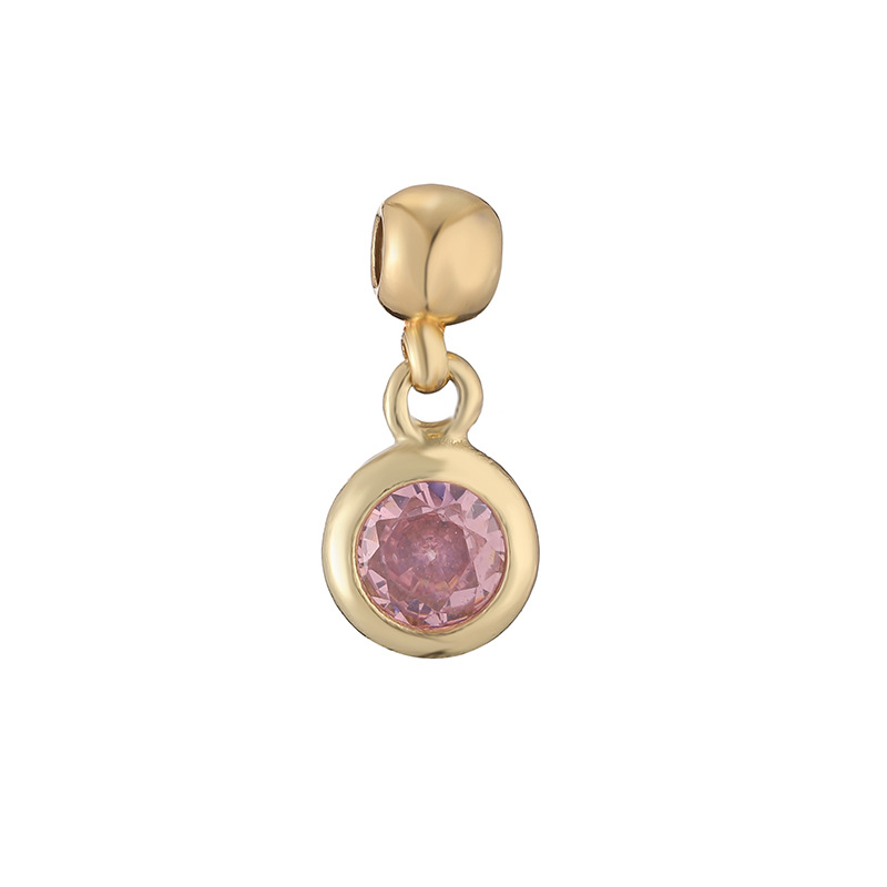 1g Weight Pendant Jewelry Making Type Copper Material Geometric, Letter, Conch Pattern Colorful Diamond Inlaid Copper Necklace DIY Personalized Mermaid Turtle Sea Snail O-shaped Women's Jewelry Accessories 12
