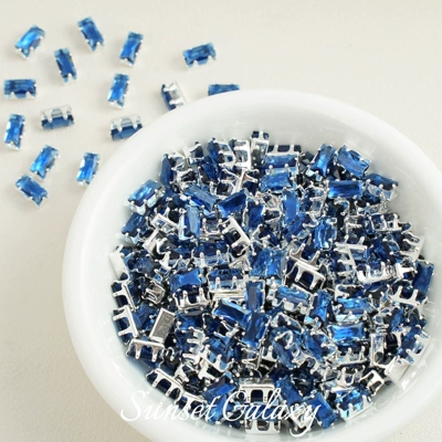 Zərgərlik ara hissələri – Zircon Claw Drill Copper Plated - dark-blue-silver-base-30-pieces-36mm