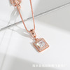 Zirconium, square pendant, genuine design fashionable advanced necklace, simple and elegant design, high-quality style