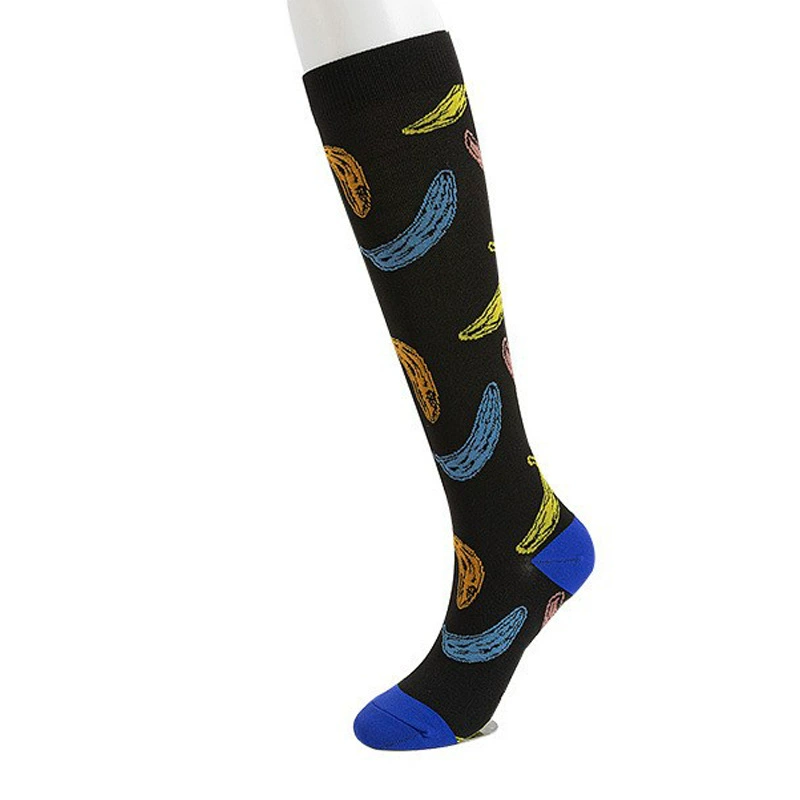 Compression Running Socks, Unisex Jacquard Knee-High Socks, Multiple Patterns, S/M & L/XL