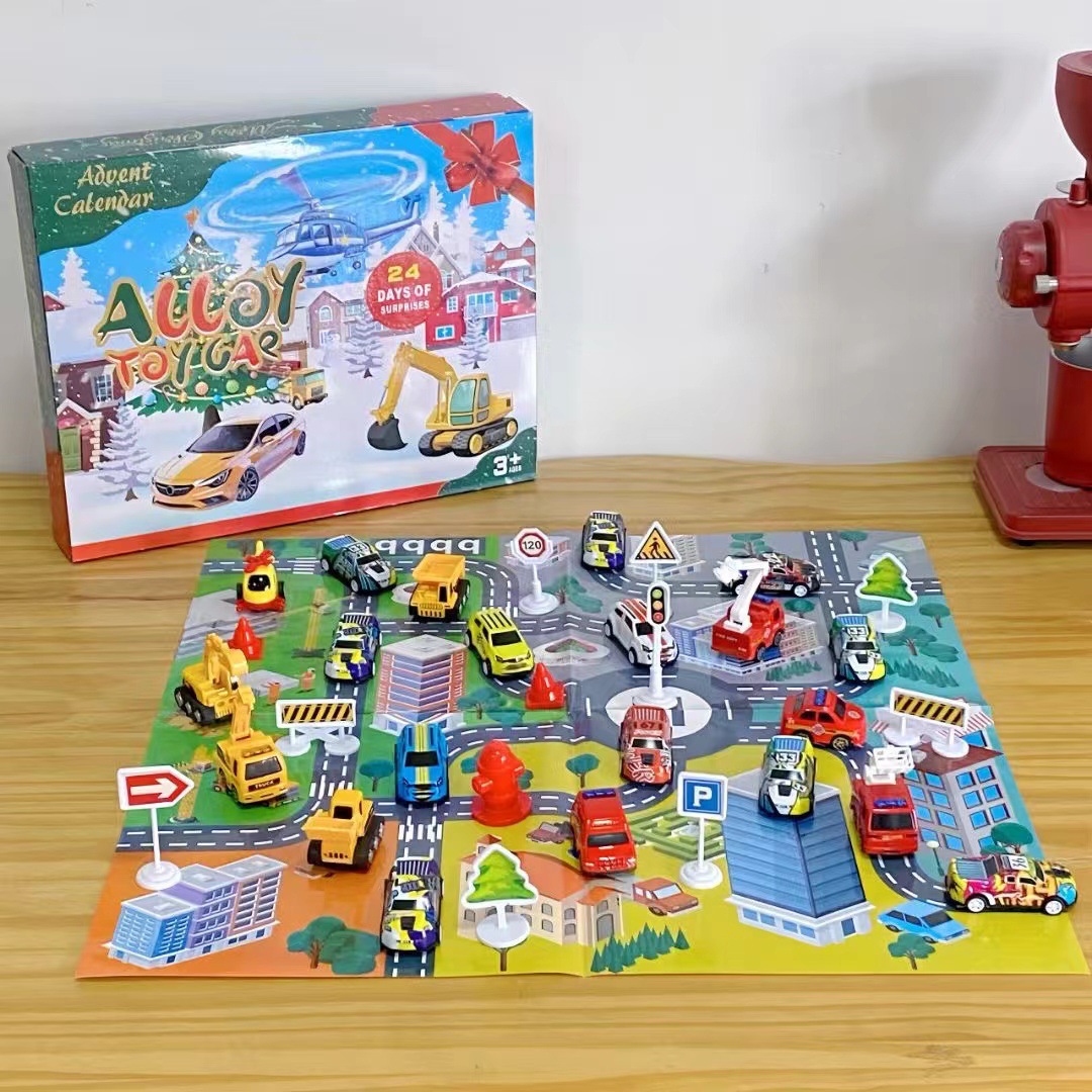 Calendario de Adviento Navideño, Caja Sorpresa con Vehículo Militar de Ingeniería, Excavadora, Regalo, Juguetes para Niños, Juguetes Educativos al por Mayor