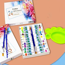12色水粉颜料套装5ml初学者画画儿童水粉画工具24色36色颜料批发
