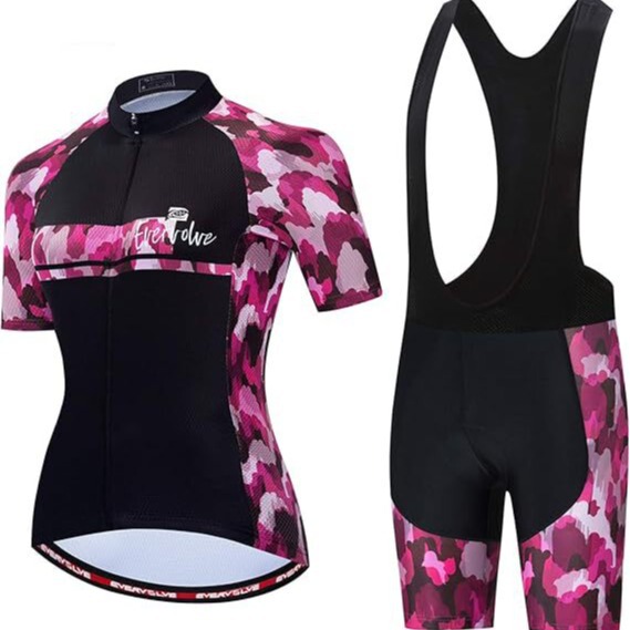 Women's Cycling Sweatshirt suit Short Sleeve Bike Top Bike Padded Shorts