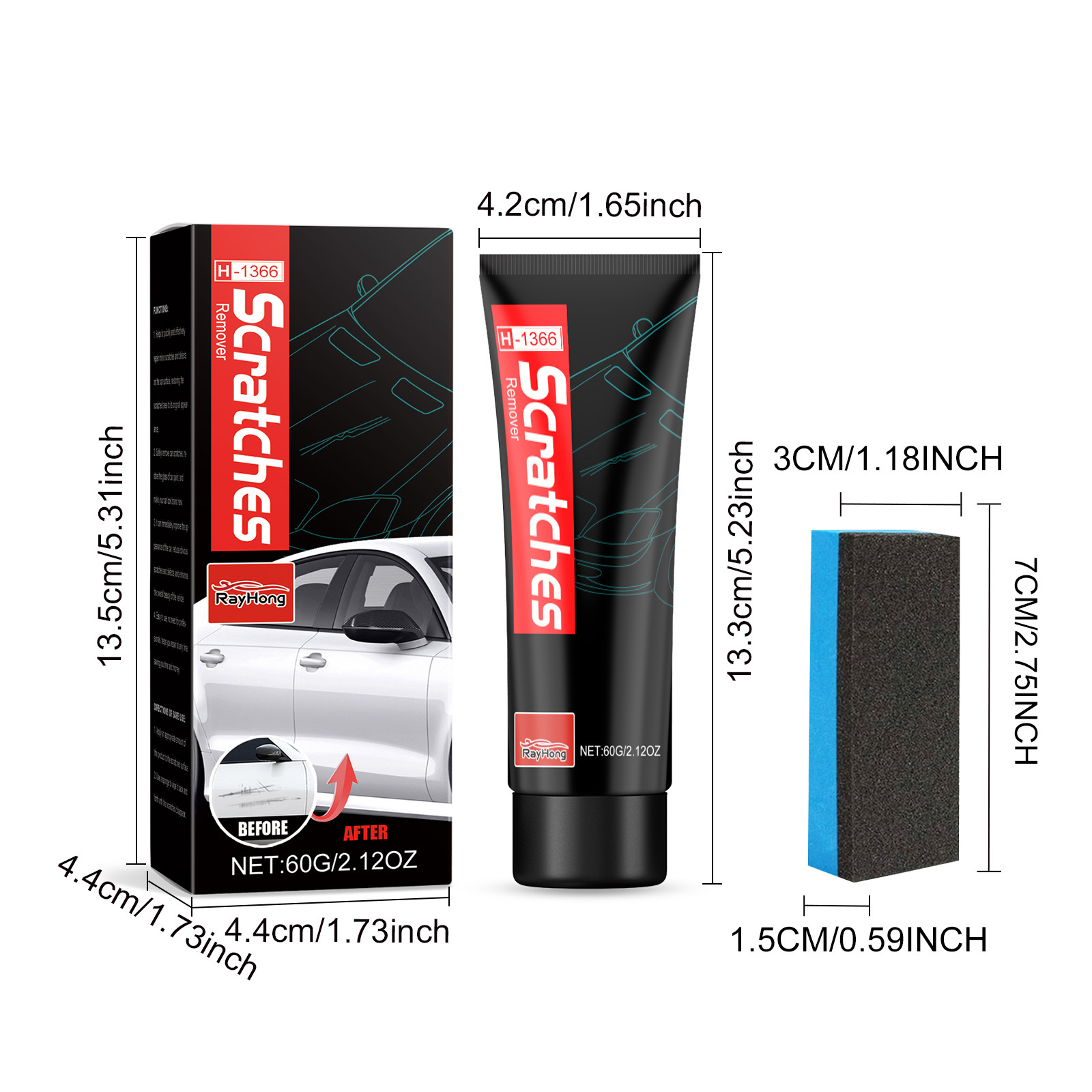 Rayhong Car Scratch Repair Wax Paint Cleaning, Decontamination, Scratch Polishing, Renovation, Brightening Care and Maintenance