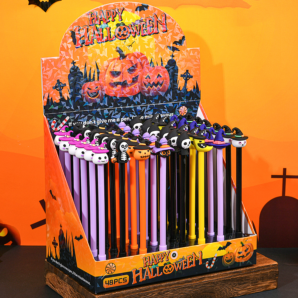 Serie de Halloween transfronteriza encantadora dibujos animados bolígrafo neutro creativo estudiantes papelería fantasma premios pequeños regalos bolígrafo al por mayor