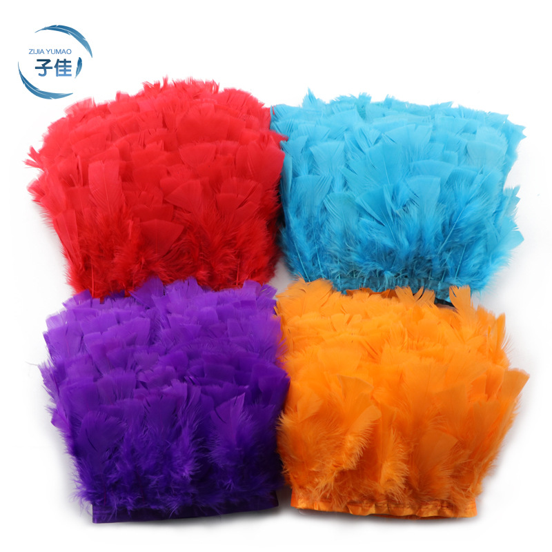 DIY color clothing auxiliary materials flat feather 10-15cm turkey…