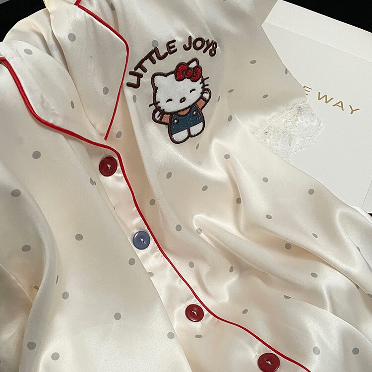 Hellokitty Pajamas Summer Ice Silk Short-Sleeved Pants 2026 New Style Home Wear Simple Casual Three-Piece Set Hellokitty Pajamas Summer Ice Silk Short-Sleeved Pants 2026 New Style Home Wear Simple Casual Three-Piece Set