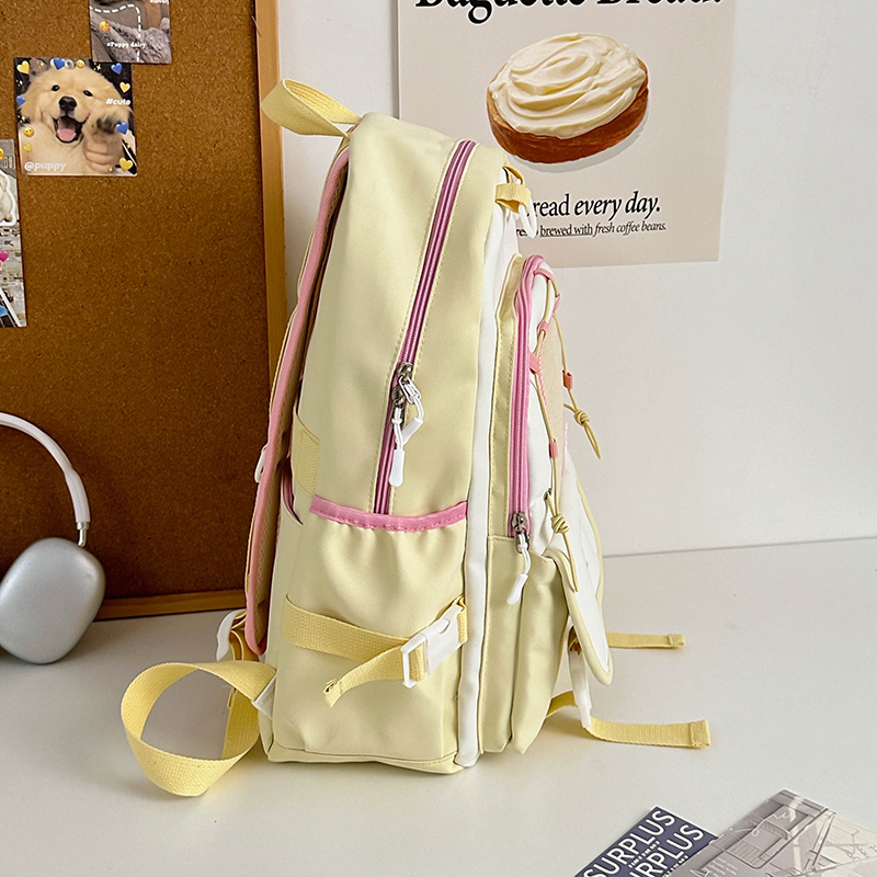 Nueva mochila casual para estudiantes de todo fósforo, gran capacidad, color en contraste, mochila escolar para estudiantes de secundaria y secundaria, mochila de viaje ligera
