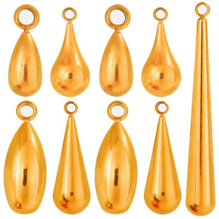 Cross-border Fashion Stainless Steel High-end Sense Three-dimensional Water Drop Pendant Simple Niche Accessories Hanging Necklace Accessories in stock