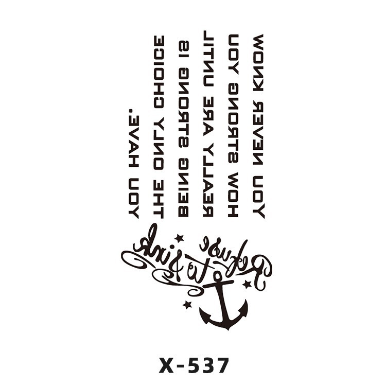 Arco de flor pequeña pegatinas de tatuaje fresco 3D dibujos animados transfronterizo Henna rosa impermeable texto en inglés pegatinas de tatuaje