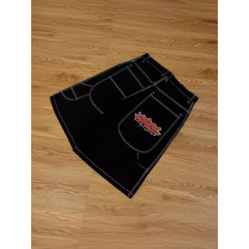 New Jnco American Trendy Street Hip-Hop Denim Shorts Men's Trendy Casual Versatile Denim Shorts