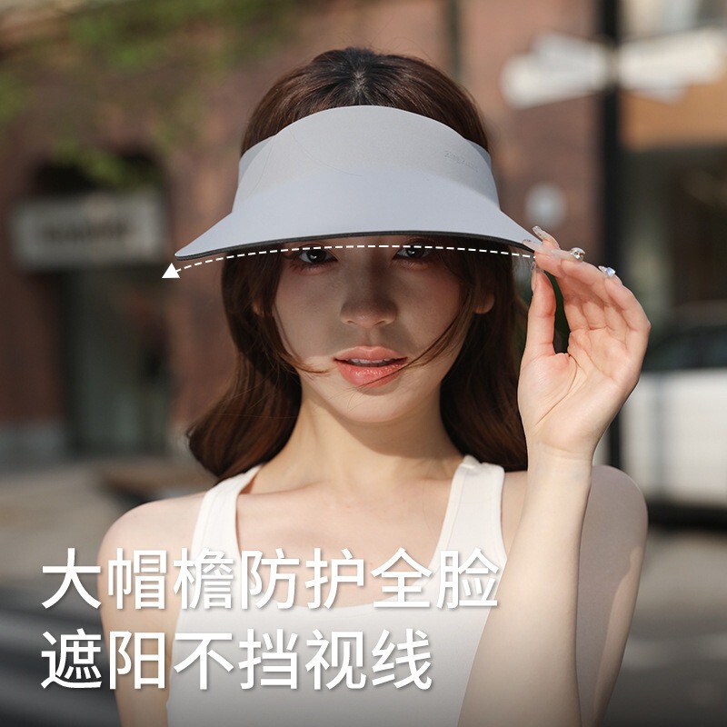 UPF50+ 大きなつばの日焼け止め帽子、女性用空のトップアウトドアスポーツサンハット、ワンピースシームレスソフトヘアバンド、男性用の夏の新しいスタイル|undefined