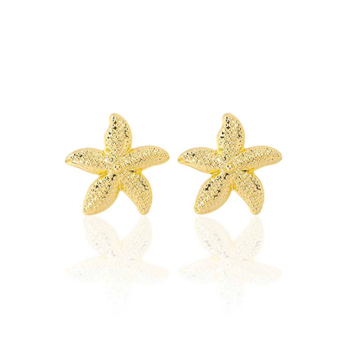 Women's Gender 1 Pair Marine Style Simple Style Starfish Shell Plating Copper Drop Earrings Ear Studs