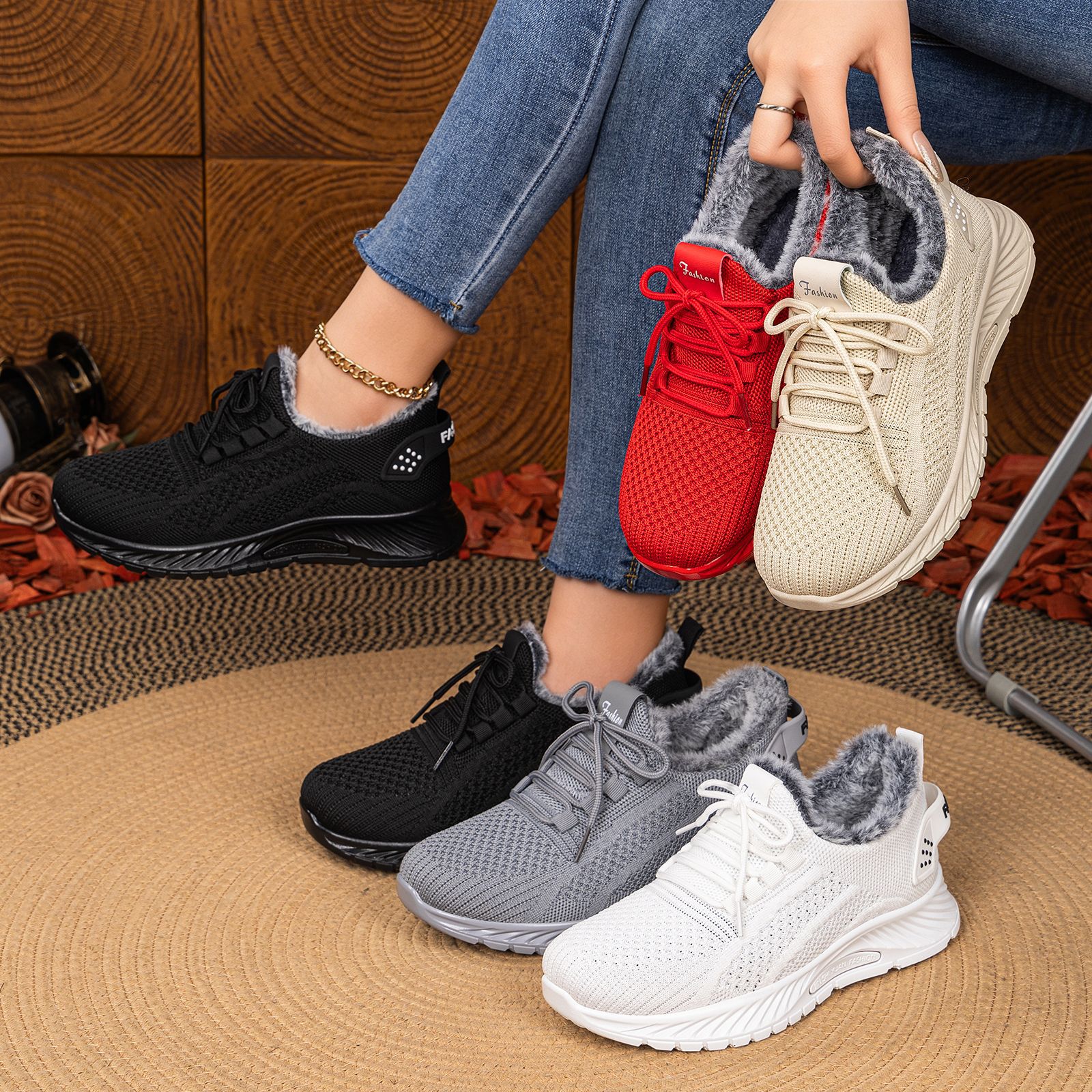 Zapatos de algodón de mujer transfronterizos TEMU más terciopelo grueso calzado de mujer calentamiento ligero y cómodo zapatos casuales al aire libre zapatos de caminar