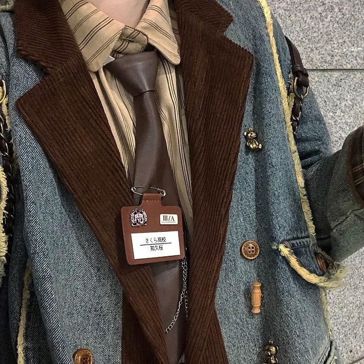 灯芯绒拼接牛仔外套女秋冬2025新款小个子感复古西装夹克棉服