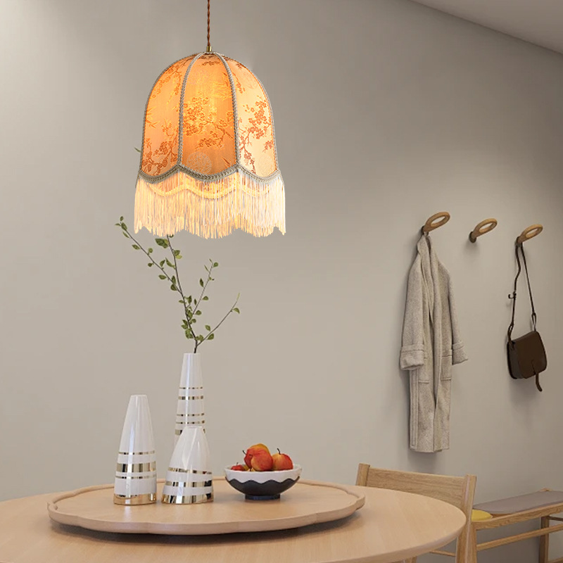 Lámpara del restaurante chino estilo nacional estilo nuevo tela retro sala de estar dormitorio sala de té bar lámpara de atmósfera lámpara decorativa