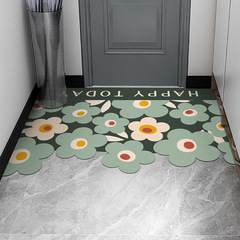 小清新花朵可裁剪腳墊進門防水防滑耐磨門墊家用皮革玄關入戶地墊