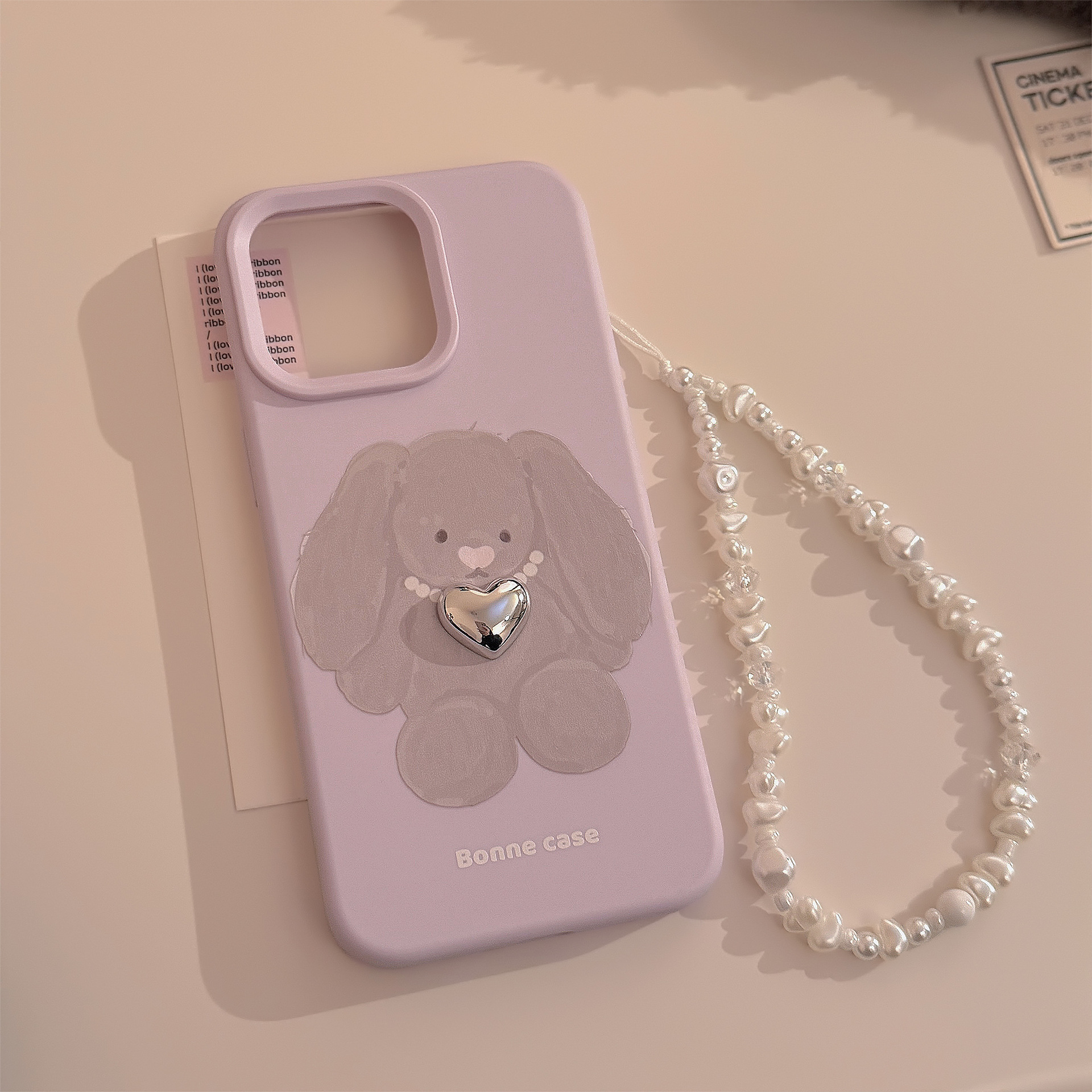 Protective Phone Case With Rabbit & Pearl Necklace For Iphone_voghion.com