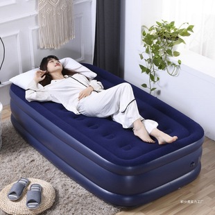 Inflatable Bed Double-Layer Thickened Air Mattress Single Air Bed Outdoor Folding Air Bed Home Double Lazy Bed