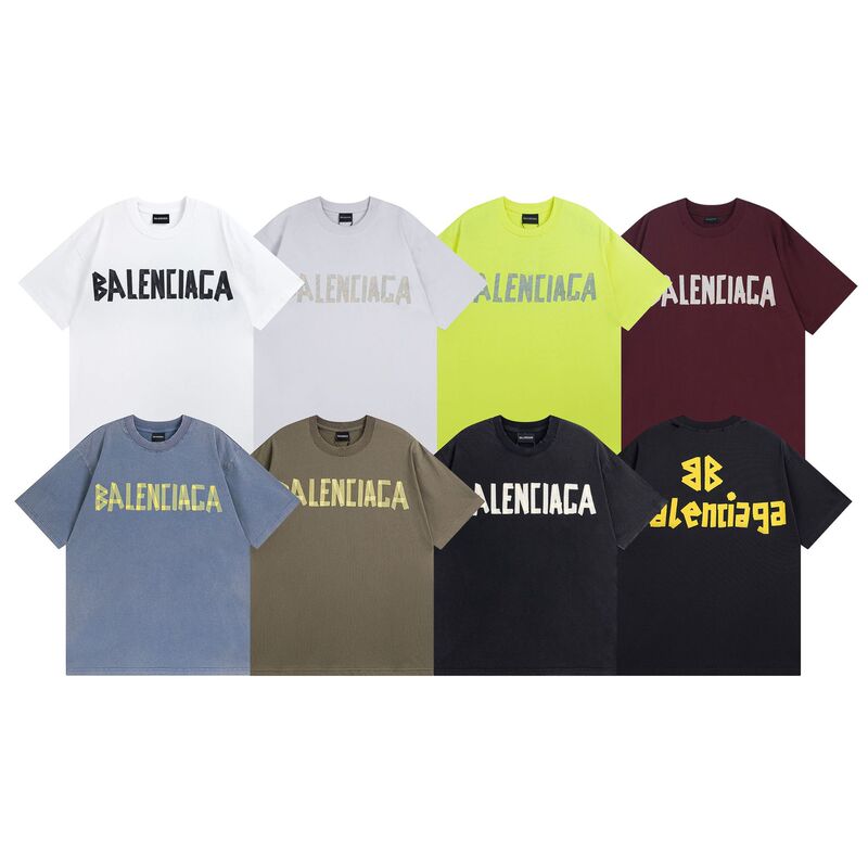 Paris High Version B Brand 25 Summer New Tape Pull-Pulp Print Washed Distressed Men's and Women's Short-Sleeve T-Shirt Cross Hair Paris High Version B Brand 25 Summer New Tape Pull-Pulp Print Washed Distressed Men's and Women's Short-Sleeve T-Shirt Cross Hair