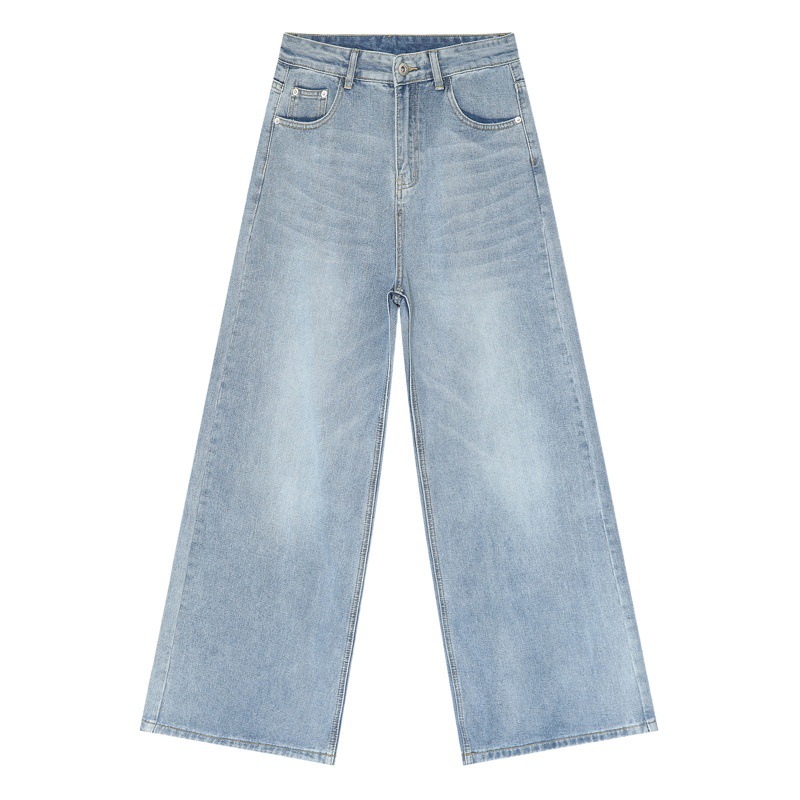 Ropa para hombre MTLCLOTHES | Jeans casuales holgados de pierna ancha y larga hasta el suelo, estilo americano, sencillos y limpios, de tendencia.