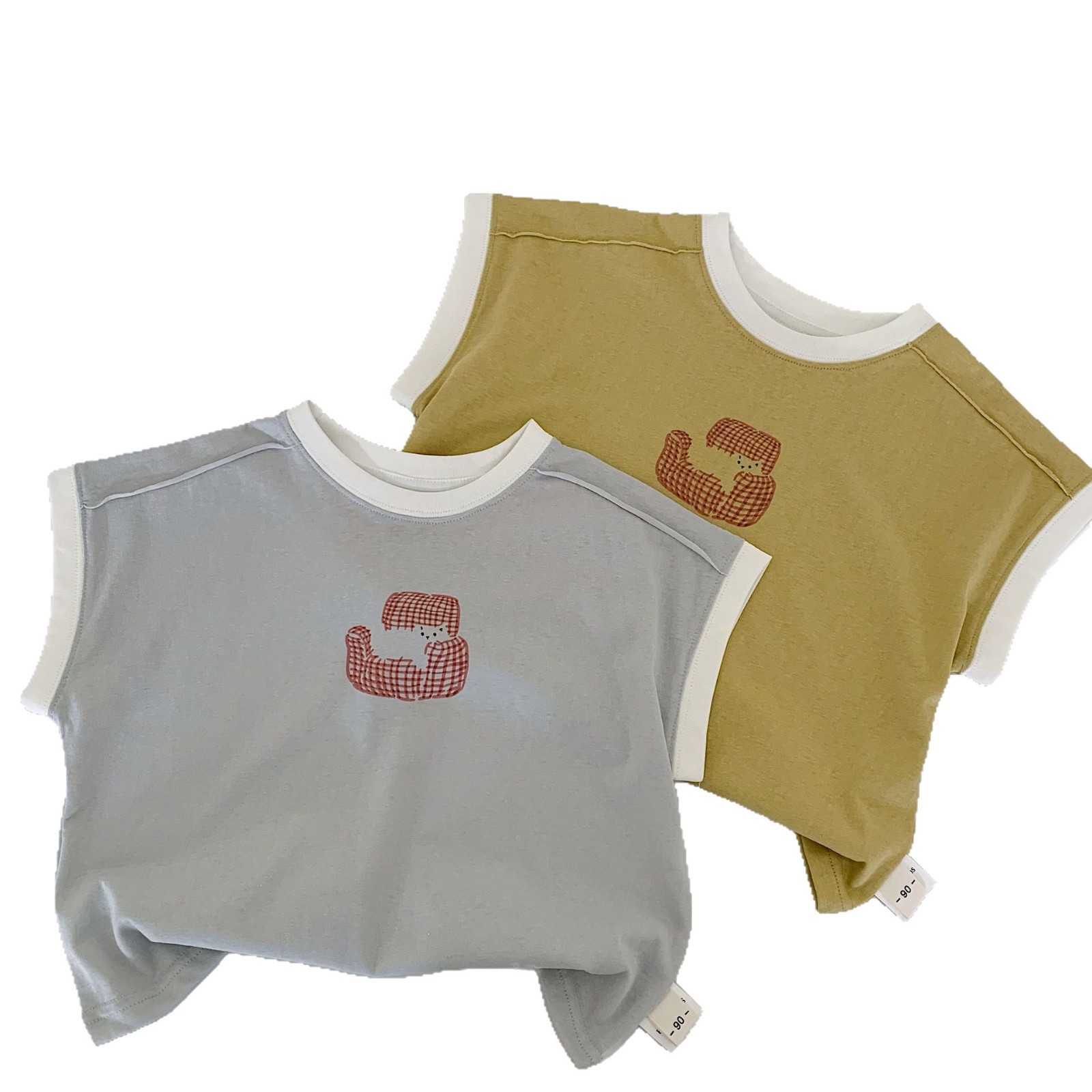 Camiseta sin mangas de verano para niños Maibao 2025 nuevo suéter de estilo occidental delgado para niños ropa de verano para niños