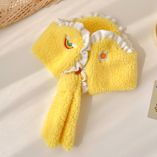 노란색 레이스 스카프