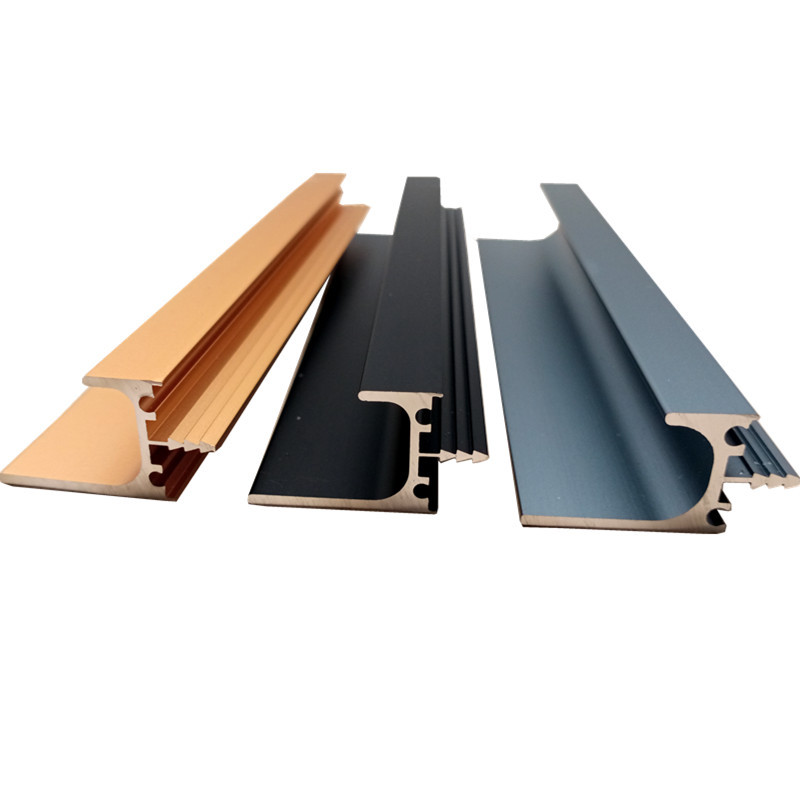 衣櫃櫥櫃門L型帶堵頭拉手鋁合金拉手嵌入式隱形18板L型拉手