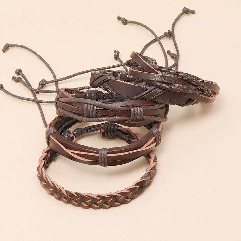 new  retro woven leather bracelet