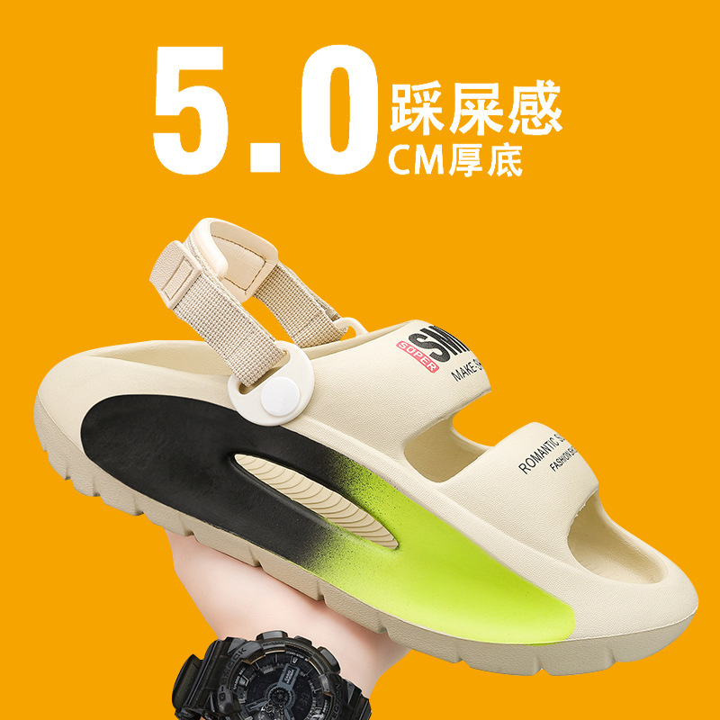 メンズシューズ 2025 夏の新ファッション若者アウトドアバックル厚底微弾性衝撃吸収トレンディなデザインサンダル|undefined