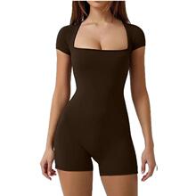 S 51590 Short Sleeve Yoga Jumpsuit �����٤������ �羳