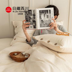 100% Cotton A-Grade Japanese Washed Full Set Bedding - White Hotel Cover Set for B&B Wholesale