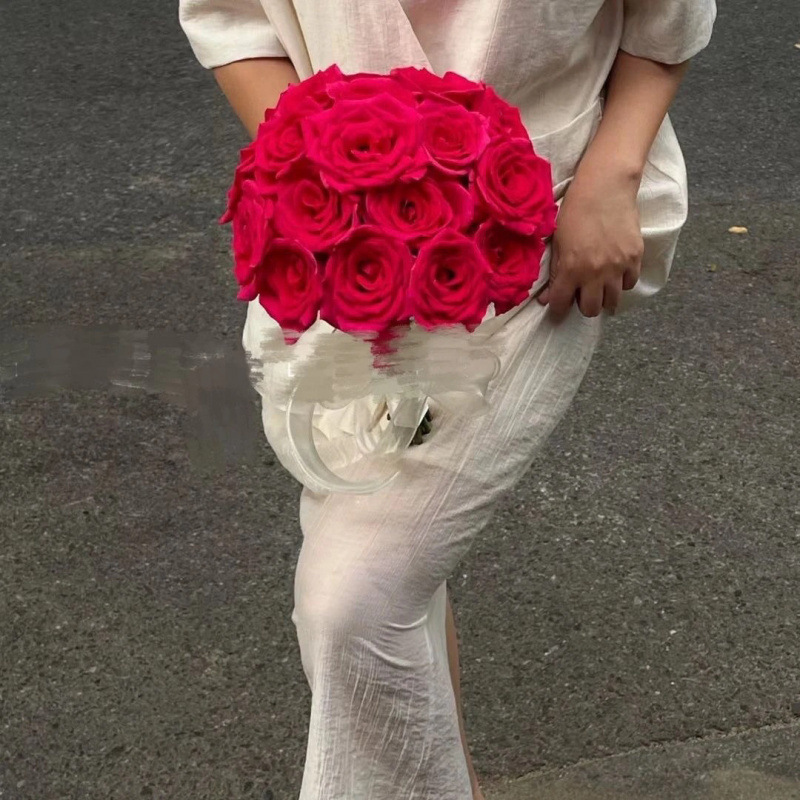 结婚粉色婚礼手捧花新娘手捧结婚出片郁金香领证仿真花拍照道具|undefined