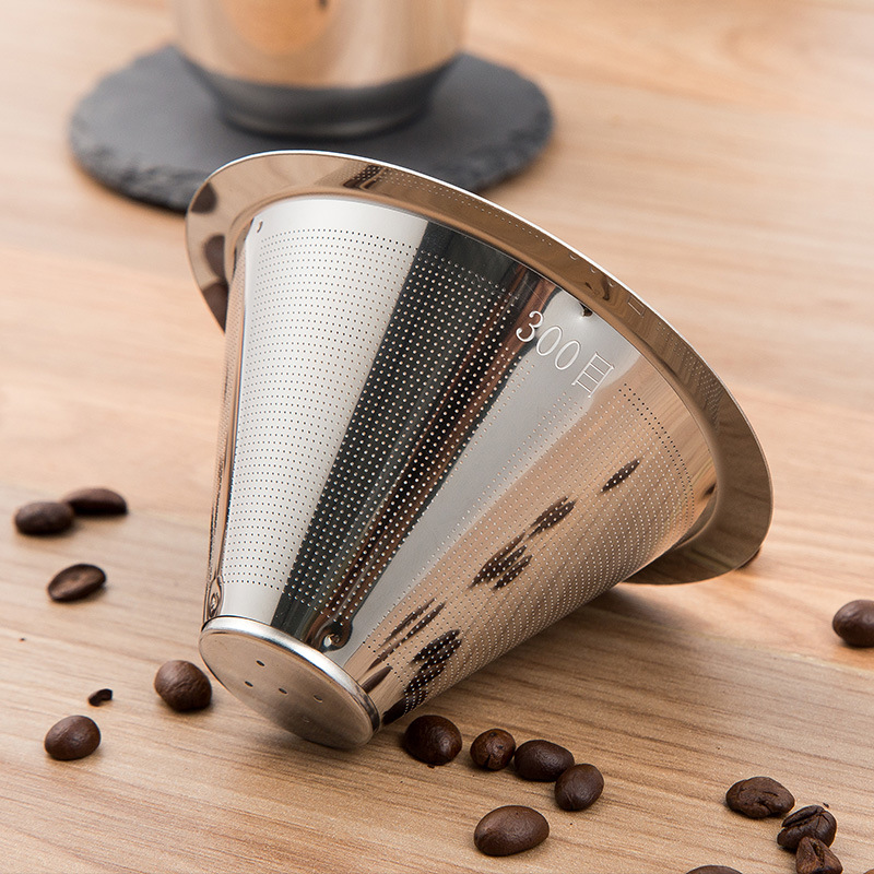 Stainless Steel Filter Mesh Filter Cup Funnel Pour-Over Coffee Maker Household Coffee Sharing Pot Glass Coffee Utensils