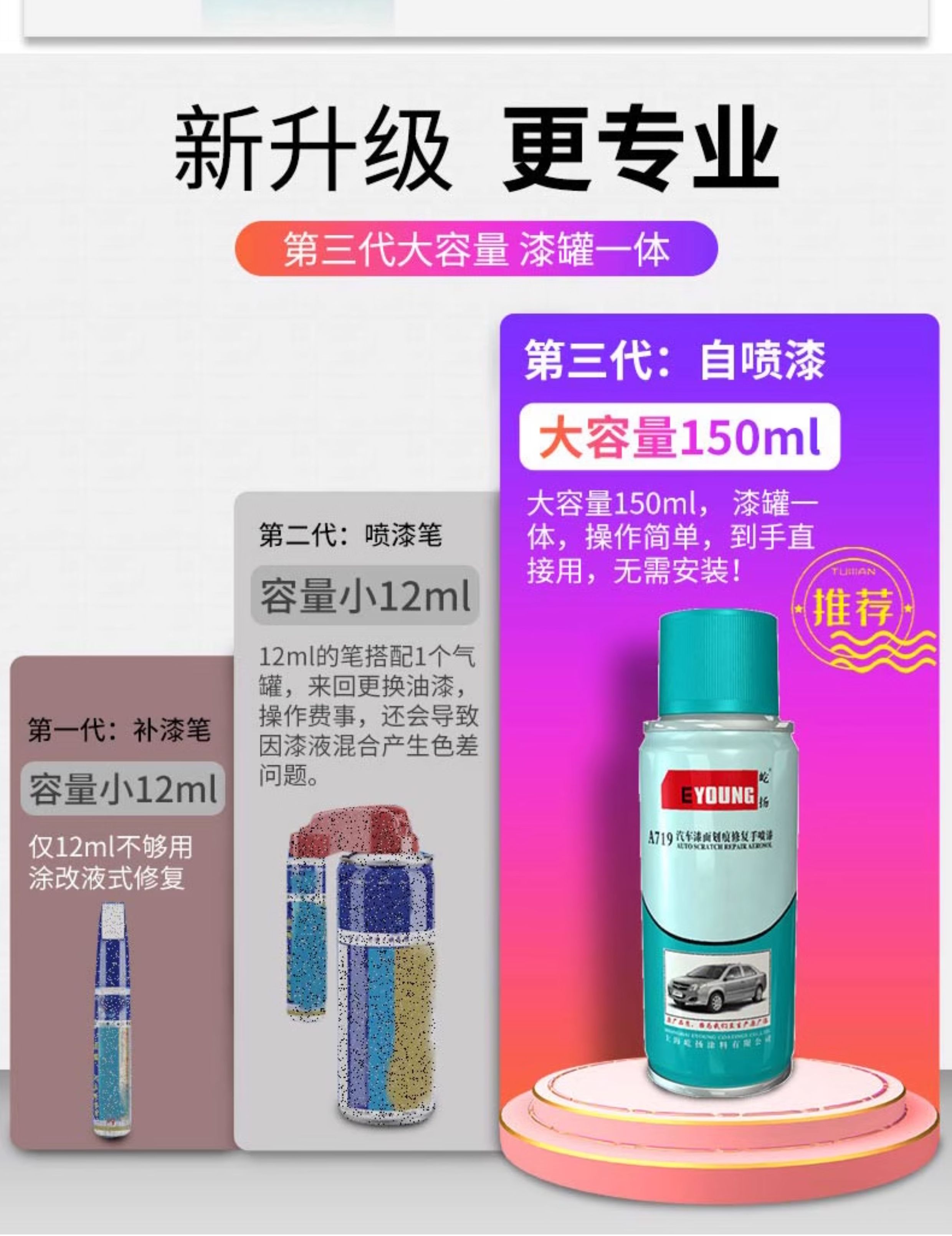 Suitable for Wuling Bingo touch-up paint pen in milky coffee white, self-spray paint in ice plum pink, and white paint for Bingo car scratches