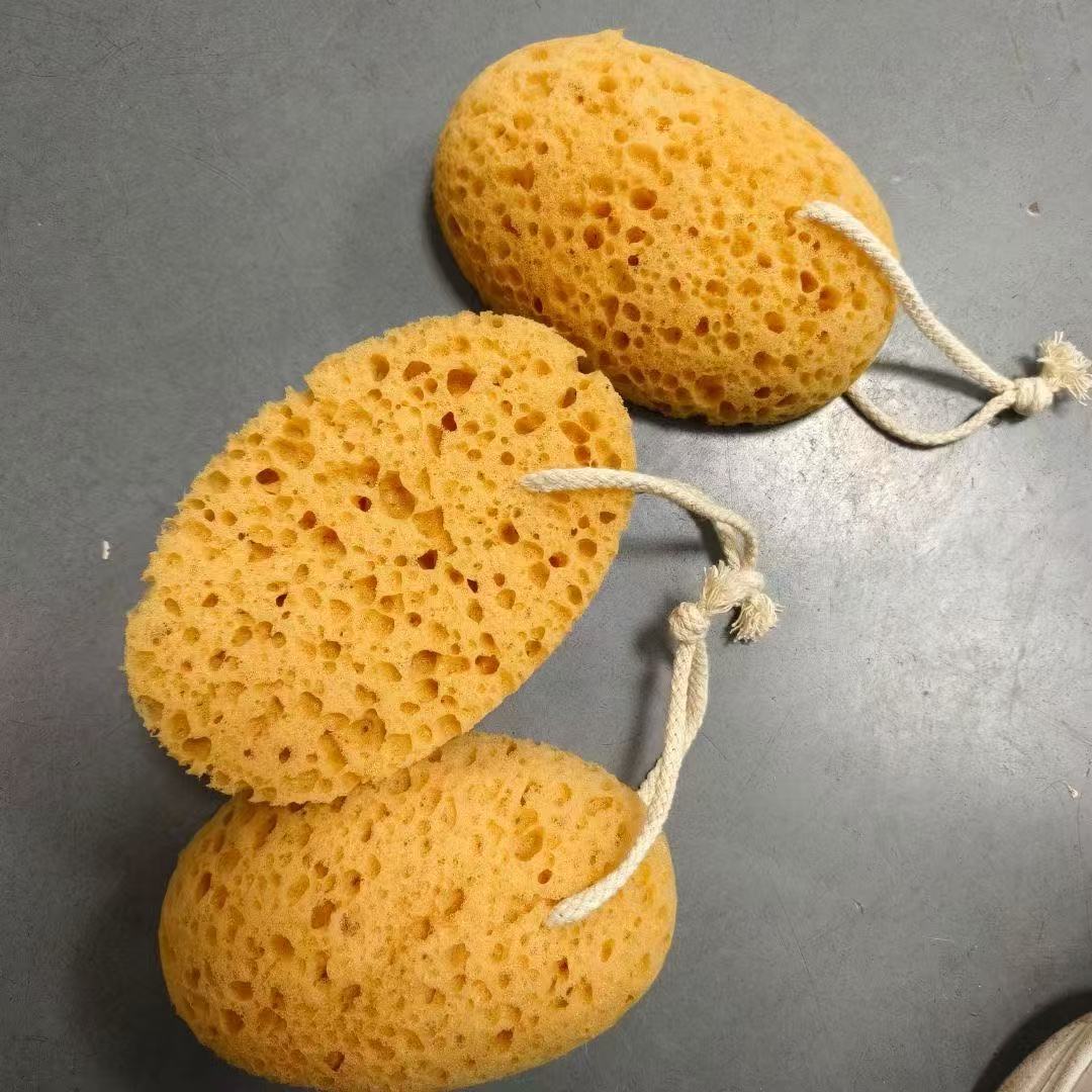 椭圆形粉刷海绵球海藻绵清洁沐浴球聚酯海藻绵沐浴蜂窝海藻绵