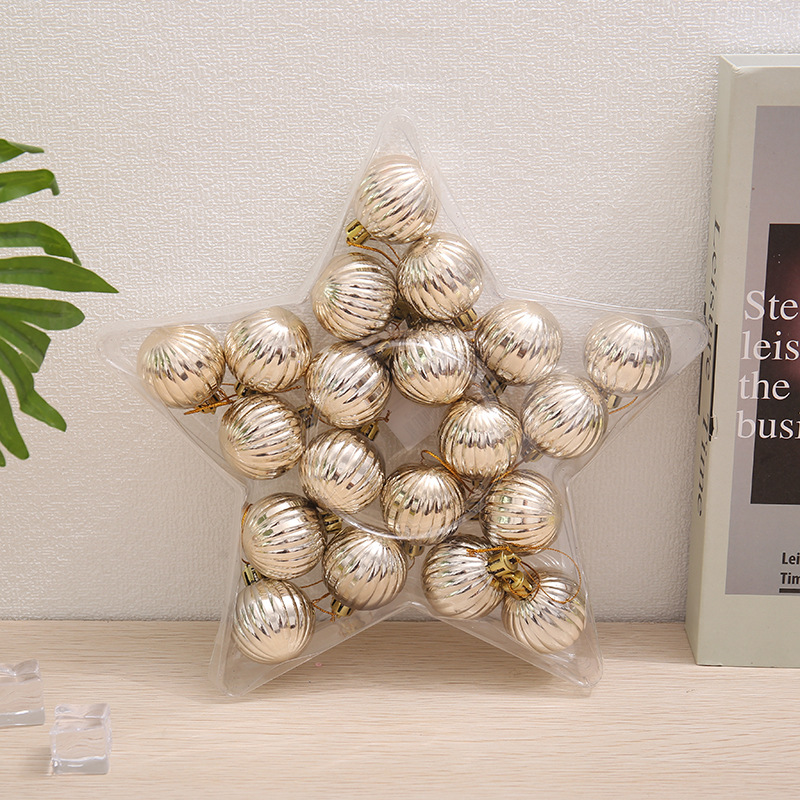 2025 Amazonas transfronterizas 4cm Navidad Bolas de regalo de Navidad Decoración Fabricantes de Bolas de Regalo de Navidad Mayorista Campo de Cumpleaños