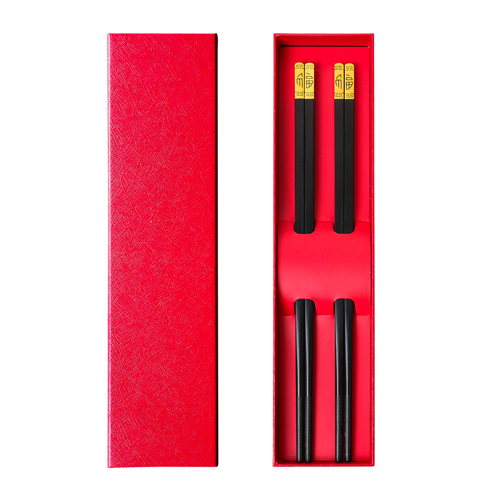 Palillos de aleación al por mayor, negros y rojos, festivos, de plástico PET, de doble cara, antideslizantes, en stock.