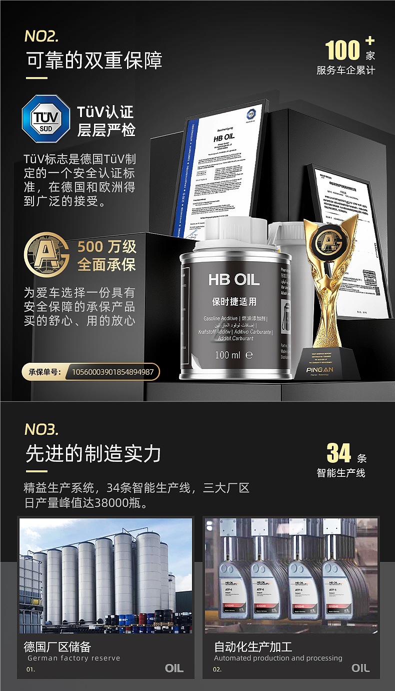 German Hb Is Specially Used for Porsche Gasoline Additive Fuel Treasure Cayenne 911Macan Engine to Remove Carbon Deposits