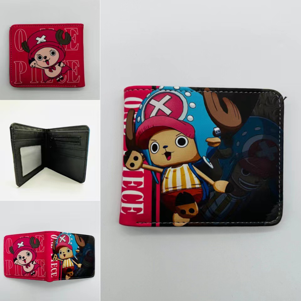 One Piece One Piece Cartera de dibujos animados japoneses Luffy Choba Solon plegable estudiantes PU cartera de cuero corta