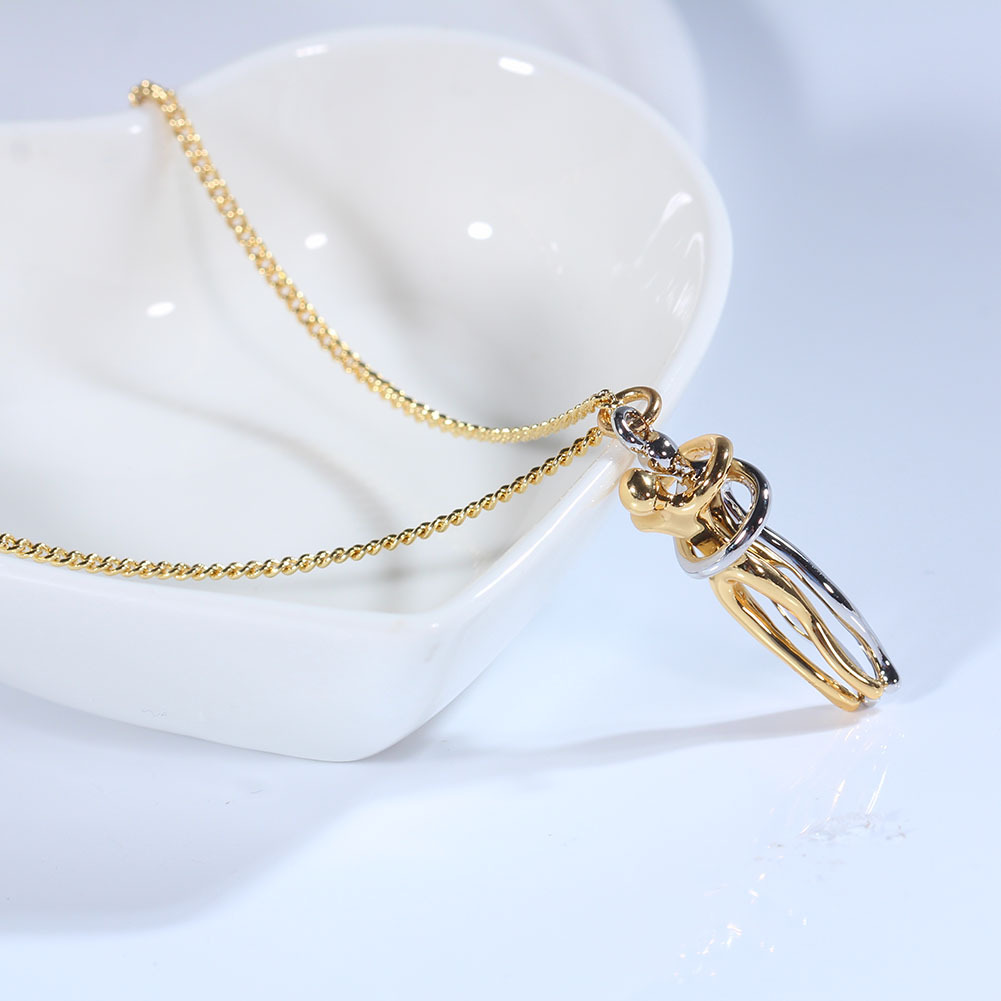 Geometric Pattern Couple Gender Casual Streetwear Geometric Copper Pendant Necklace In Bulk