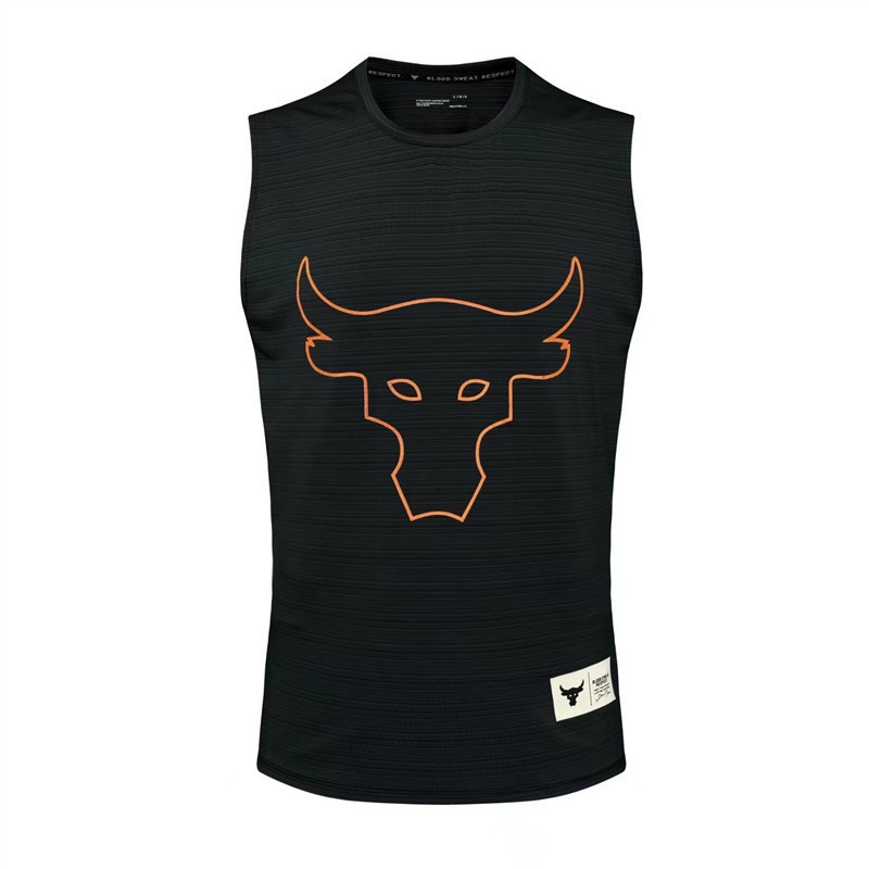 夏の巨石強森牛頭男性フィットネスベストスポーツランニングカン肩ゆるい通気速乾ノースリーブtシャツ|undefined