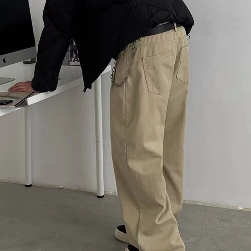 Japanese retro loose American cleanfit straight-leg pants men's cut utility paratrooper pants casual loose long pants trendy