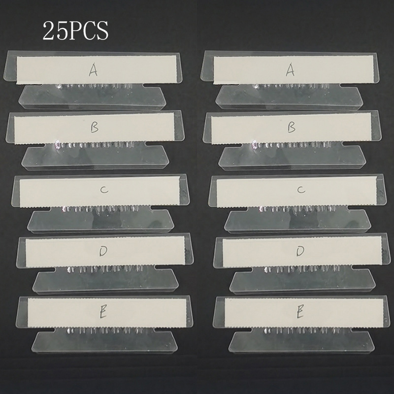 PVC 투명 인덱스 라벨 걸려있는 폴더 액세서리 1/5 분류 종이 카드 25 장/가방 재고 국경 스티커