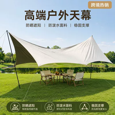 Avtomobil yan çətirləri – Butterfly-Shaped Black Vinyl Canopy, Uv-Resistant