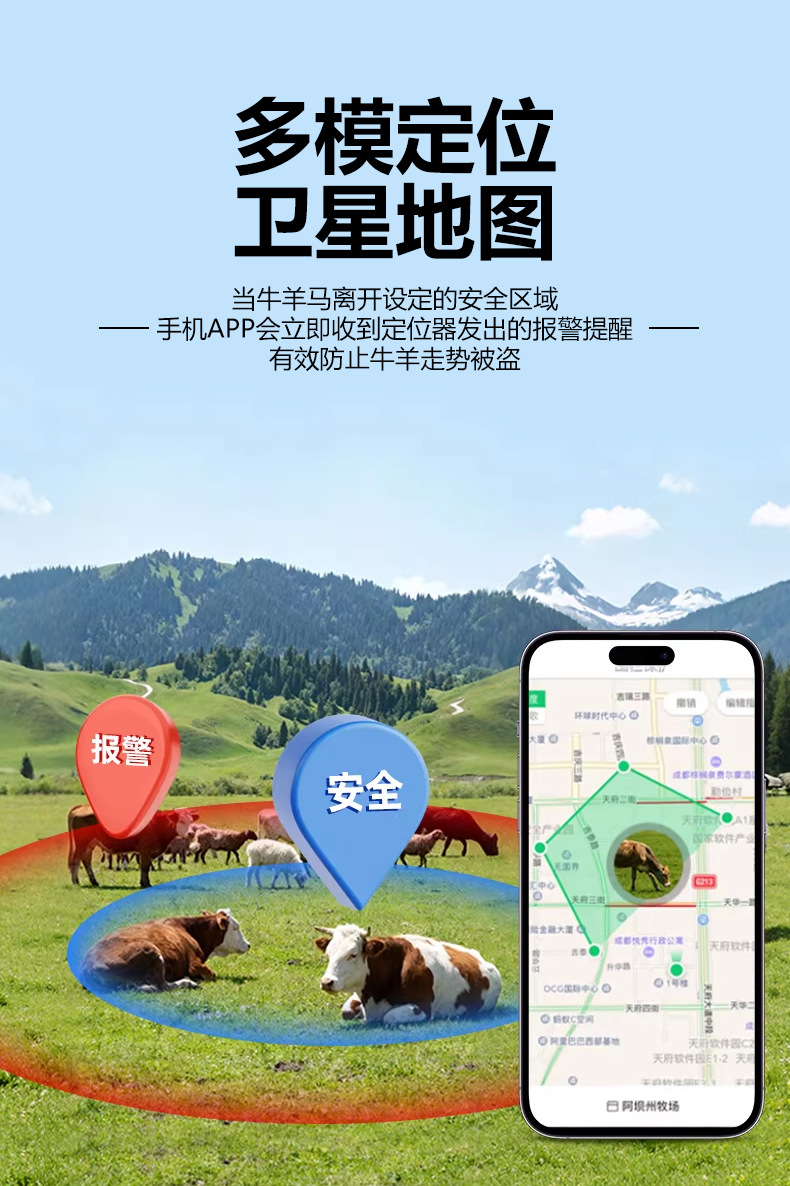 Beidou Satellite Cattle, Sheep, and Horse Locator 5g Solar-Powered Tracking Collar for Grazing in Mountainous Areas