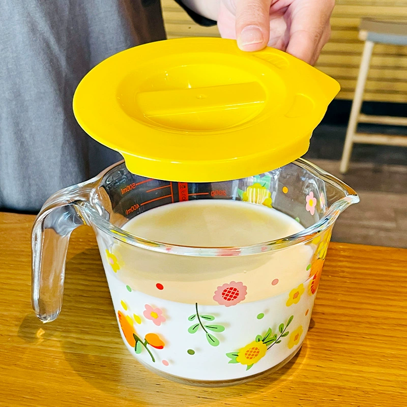 Baking measuring cup household heat-resistant glass with scale microwave oven heating dedicated children's breakfast cup Milk Cup Baking measuring cup household heat-resistant glass with scale microwave oven heating dedicated children's breakfast cup Milk Cup